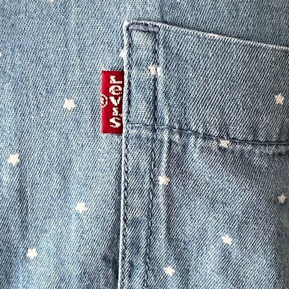 Levi's Light Blue Star Polka Dot Sleeveless Shirt - Picture 2 of 6